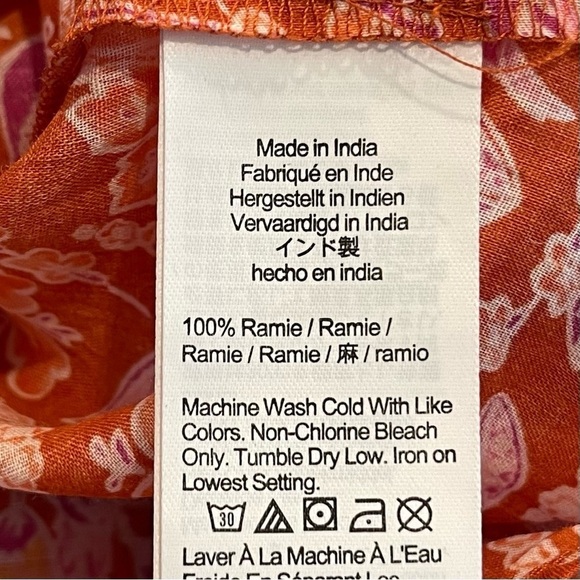 🔥 J Crew Ramie Tunic Top in Painted Block Print NWOT M - Picture 12 of 14